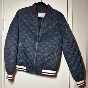 Lucky Brand Quilted Bomber Jacket navy size small